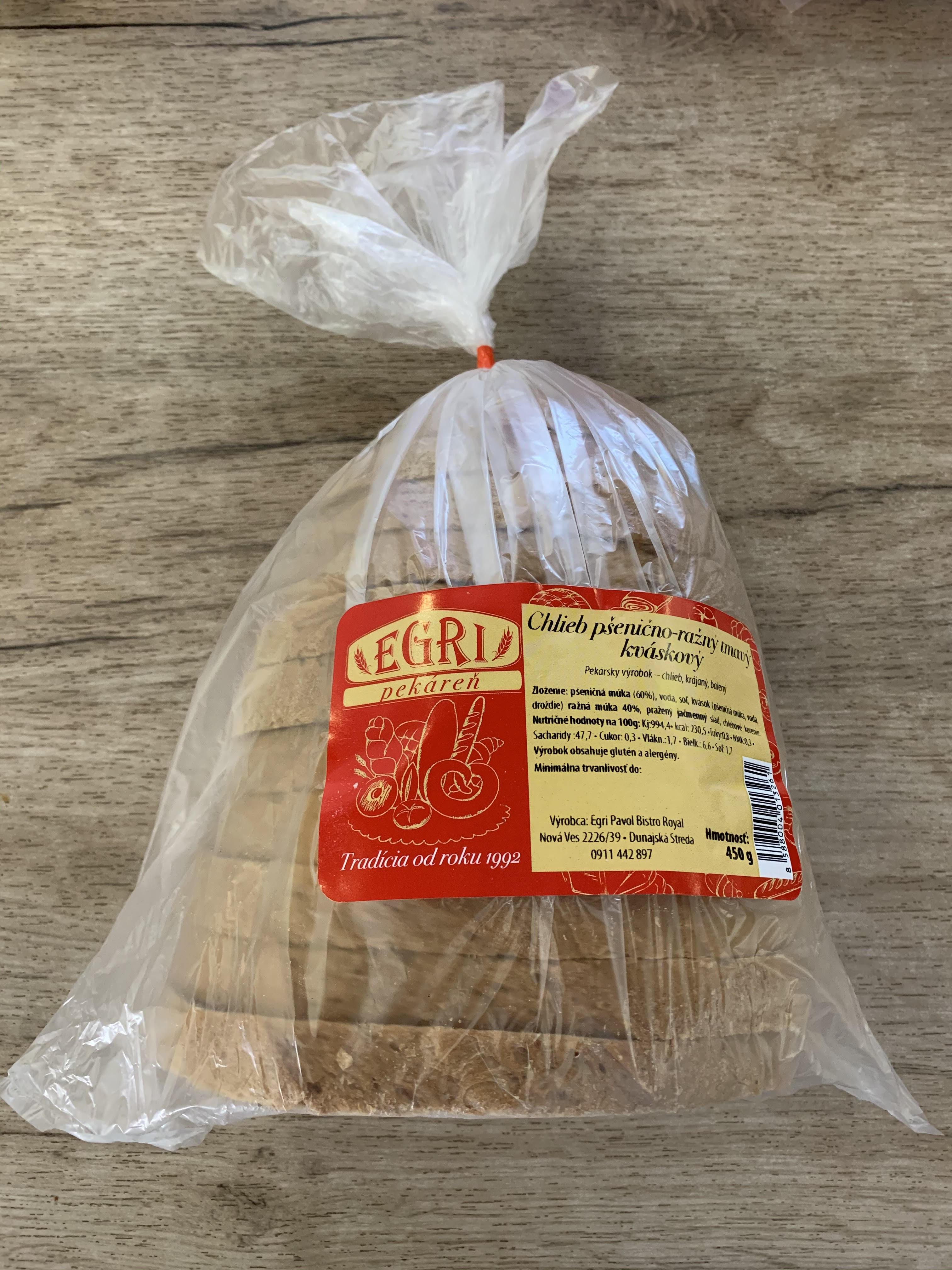 Chlieb pšenično-ražný tmavý krájaný 450g